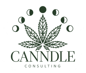 CANNDLE Consulting cannabis leaf and moon-phase logo